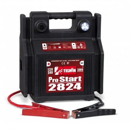 Avviatore portatile a batteria Telwin Pro Start 2824 12-24 V Capacità batteria 44/22 Ah cod. 829517
